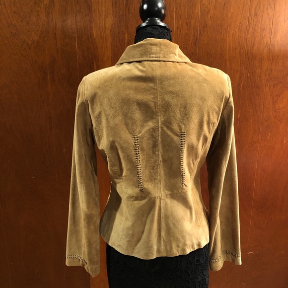 Leather Suede Zip Jacket with Pockets and Detail - Picture 2 of 8